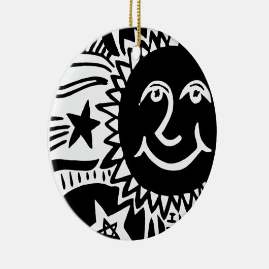 Personalisiertes Sonnenmuster Keramik Ornament (Rechts)