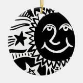 Personalisiertes Sonnenmuster Keramik Ornament (Vorne)