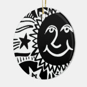 Personalisiertes Sonnenmuster Keramik Ornament (Links)