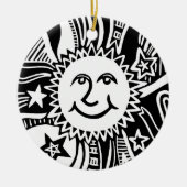 Personalisiertes Sonnenmuster Keramik Ornament (Vorne)