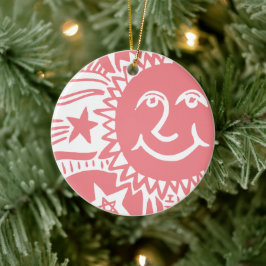 Personalisiertes Sonnenmuster Keramik Ornament