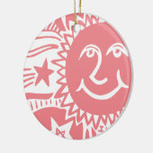 Personalisiertes Sonnenmuster Keramik Ornament (Links)