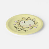 Personalisiertes Sonnenscheinpapier zum Geburtstag Pappteller (Schrägansicht)