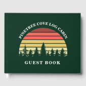Personalisiertes Sonnenuntergang-Blockhaus Gästebuch (Vorderseite)