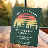 Personalisiertes Sonnenuntergang Blockhaus Seehaus Sockelschild