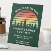 Personalisiertes Sonnenuntergang Blockhaus Seehaus Sockelschild (In Situ)