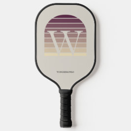 Personalisiertes Sonnenuntergangs-Ombre-Monogramm Pickleball Schläger