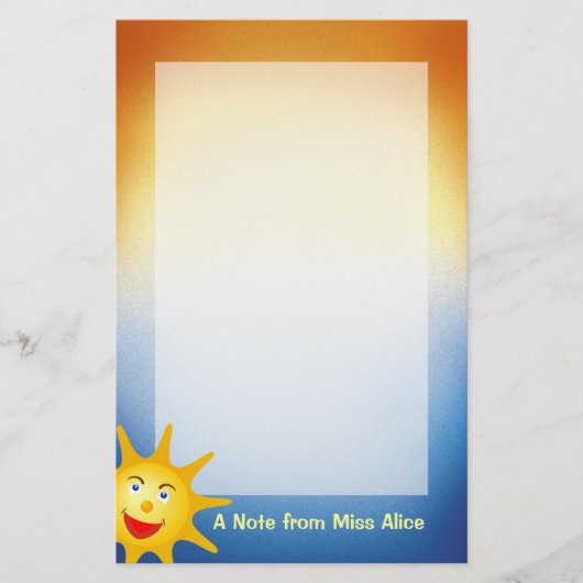 Personalisiertes | sonniges Briefpapier (Vorderseite)