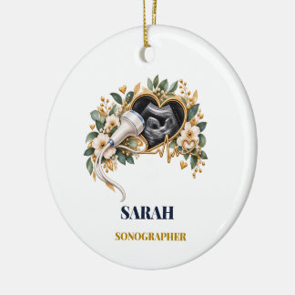 Personalisiertes Sonographer-Ornament | Name & Jah Keramik Ornament