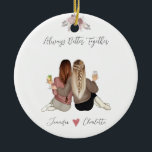 Personalisiertes Soul Keramik Ornament<br><div class="desc">Ich kann alles von der Haarfarbe bis zur Kleidung für Ihr Produkt anpassen. Wenn du irgendwelche Anpassungen will, dann melde mich einfach und es ist kostenlos. Das Personalisierte Soul Sister Keramik Ornament ist ein wunderschönes und nachdenkliches Geschenk, das die einzigartige und besondere Bindung zwischen nahen Freunden oder Schwestern feiert. Dieses...</div>