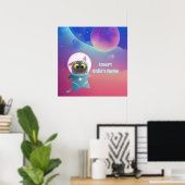 Personalisiertes Space Cat Poster (Heimbüro)