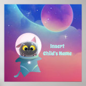 Personalisiertes Space Cat Poster (Vorne)