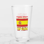 Personalisiertes Spanien Flagge-Erbe-Design Glas (Rückseite)