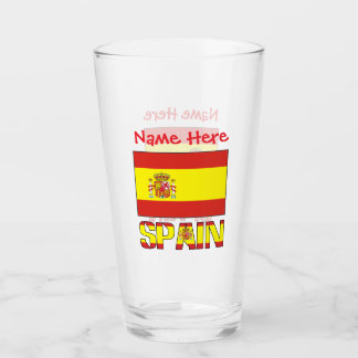 Personalisiertes Spanien Flagge-Erbe-Design Glas