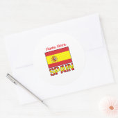 Personalisiertes Spanien-Flaggen-Erbe-Design Runder Aufkleber (Umschlag)