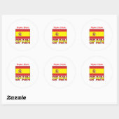 Personalisiertes Spanien-Flaggen-Erbe-Design Runder Aufkleber (Blatt)