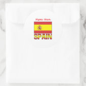 Personalisiertes Spanien-Flaggen-Erbe-Design Runder Aufkleber (Tasche)