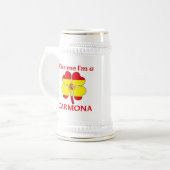 Personalisiertes Spanisch küsst mich, den ich Bierglas (Vorderseite Links)