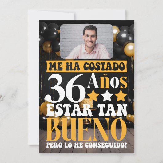 Personalisiertes Spanisches Geburtstagsalter Einladung (Vorderseite)