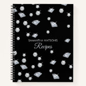 Personalisiertes Sparkor Diamonds Rezepte Kochbuch Notizblock (Vorderseite)
