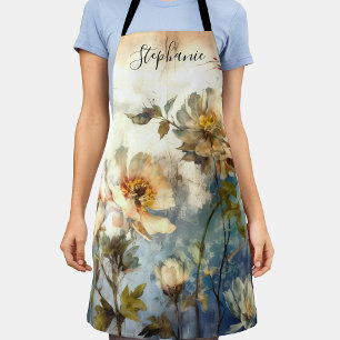 Personalisiertes Spaßiges Moody Florales Wasserfar Schürze