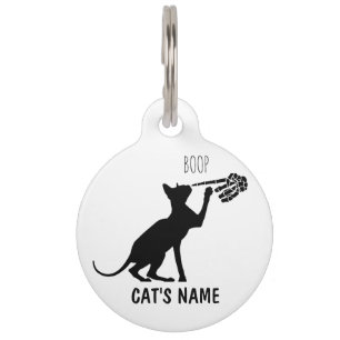 Personalisiertes Sphynx-Katzenskelett-Hand-Nase-Bo Haustiermarke