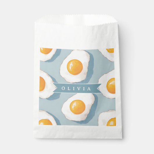 Personalisiertes Spiegelei-Muster Spaß Blau Lustig Geschenktütchen (Vorderseite)