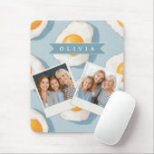 Personalisiertes Spiegelei-Muster Spaß Blau Lustig Mousepad (Mit Mouse)