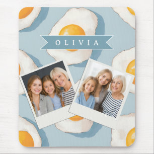 Personalisiertes Spiegelei-Muster Spaß Blau Lustig Mousepad