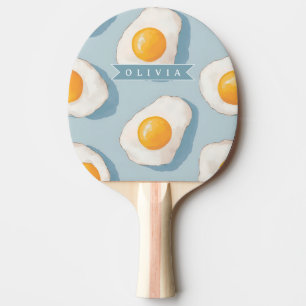Personalisiertes Spiegelei-Muster Spaß Blau Lustig Tischtennis Schläger