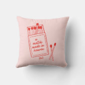 Personalisiertes Spiel aus Rot und Rosa Kissen (Rückseite)