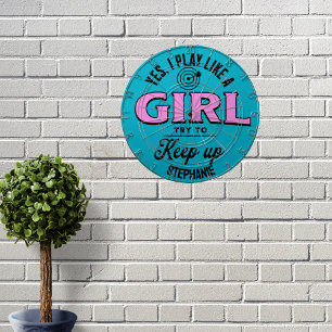 Personalisiertes Spiel wie ein Girl Funny Zitat La Dartscheibe