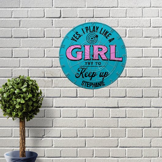 Personalisiertes Spiel wie ein Girl Funny Zitat La Dartscheibe