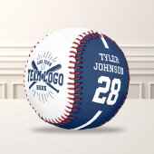Personalisiertes Spieler-Team-Logo Blau Baseball