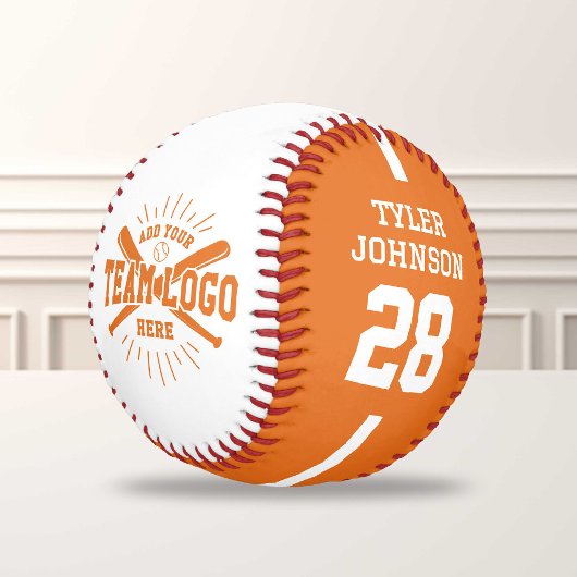 Personalisiertes Spieler-Team-Logo Orange Baseball