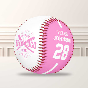 Personalisiertes Spieler-Team-Logo Rosa Baseball