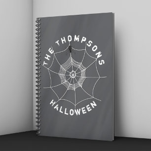 Personalisiertes Spinnennetz-Halloween-Notizbuch Notizblock