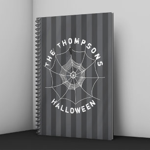 Personalisiertes Spinnennetz-Halloween-Notizbuch Notizblock