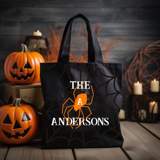 Personalisiertes Spinnwebsystem mit Familienname Tasche