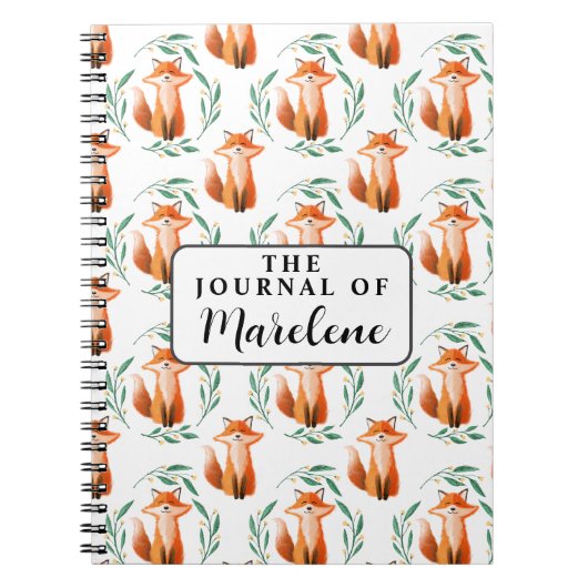 Personalisiertes Spiral-Fotobuch – Süßer Fuchs Notizblock (Vorderseite)