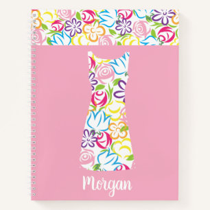 Personalisiertes SpiralNotebook mit floraler Umsch Notizblock