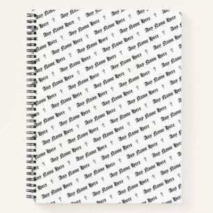 Personalisiertes SpiralNotebook mit Name & Crosses Notizblock