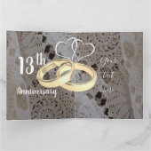Personalisiertes Spitzenthema 13. Hochzeitstag Karte (Innenseite)