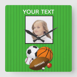 Personalisiertes Sport-Foto-Acrylwand-Uhr Quadratische Wanduhr