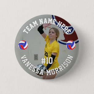 Personalisiertes Sport-Volleyball-Spielerfoto Button