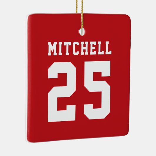 Personalisiertes Sportrot Keramikornament (Rechts)