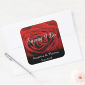 Personalisiertes Sprichwort, das ich zum Hochzeits Quadratischer Aufkleber (Umschlag)