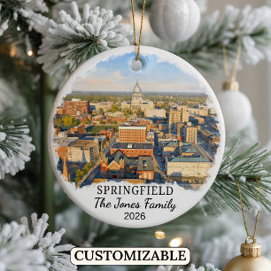 Personalisiertes Springfield-Ornament, Benutzerdef Keramik Ornament