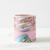 Personalisiertes sprudelndes Pastell-Macaron-Glück Zweifarbige Tasse (Mittel)