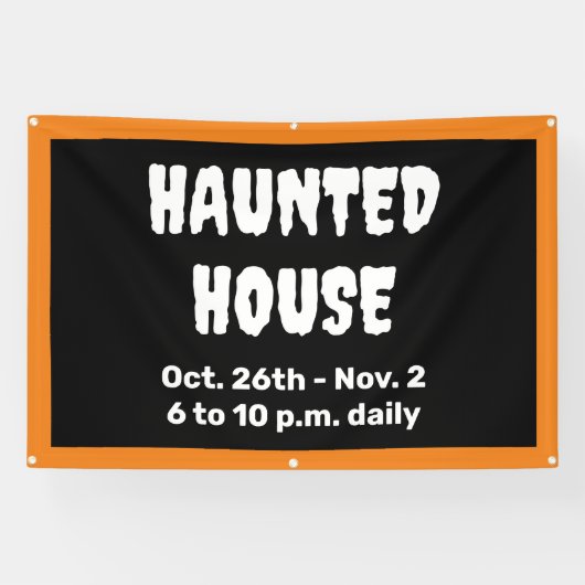 Personalisiertes Spuk-House-Banner Banner (Horizontal)